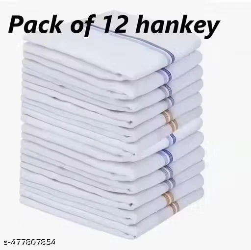 Pure Cotton Handkerchief (PACK OF 12)