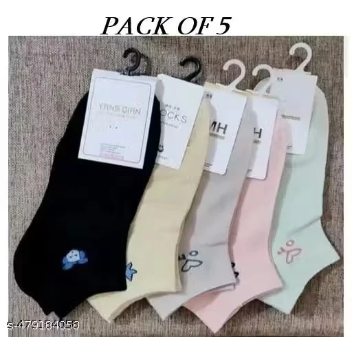 Comfort Breathable Multicolor Socks 5pair Pack Women