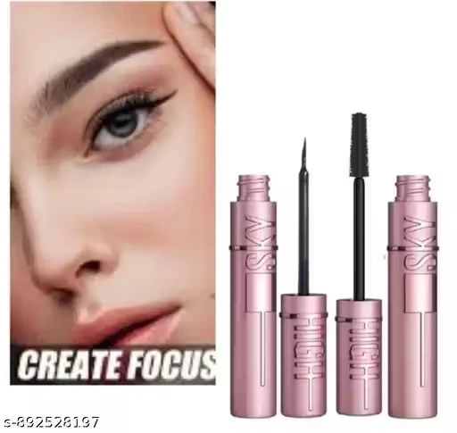 Skyy High Lash Sensational Mascara and Liquid Eyeliner Set, Smudge-proof, 24Hr Wear, Volumizing, Lengthening. Pack of 2
