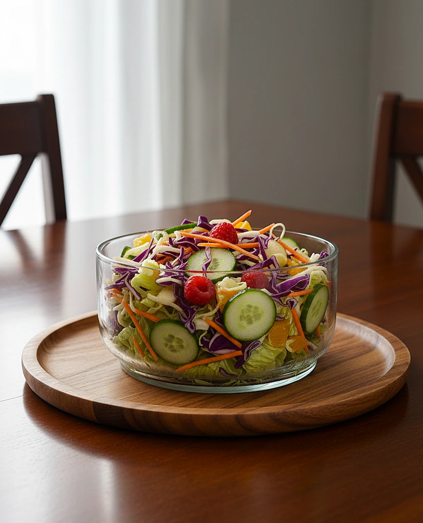 Clear Glass Serving Bowl Durable Transparent Bowl for Salad, Fruit & Dessert