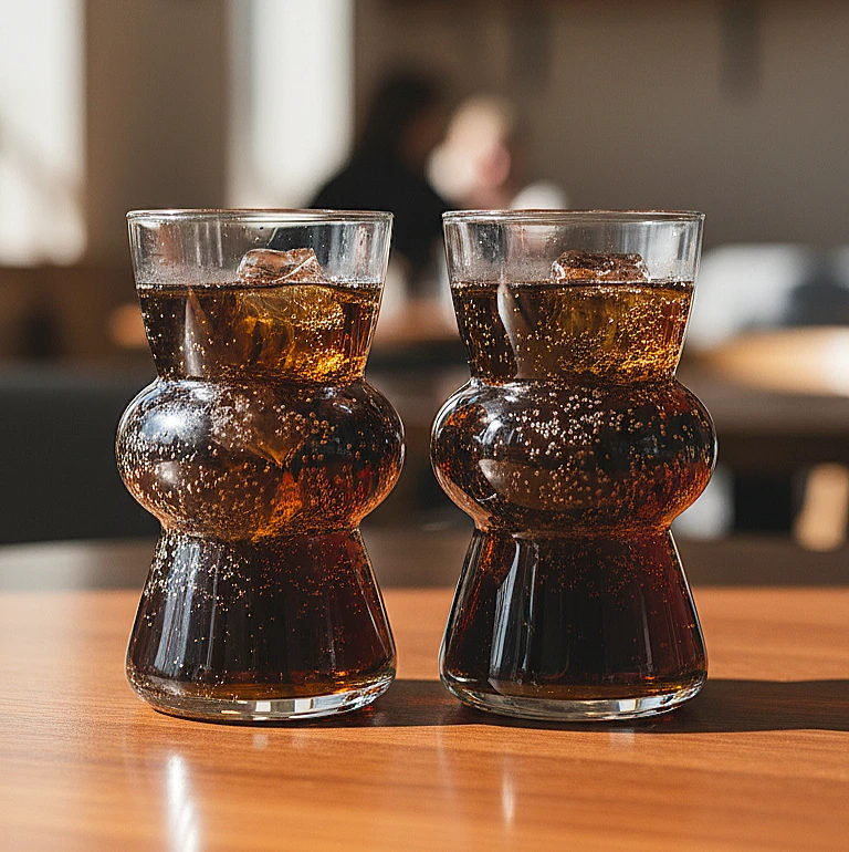Ribbed Wave-Shaped Glassware for Iced Coffee, Cocktails, and Soda – High Borosilicate Heat-Resistant Cups