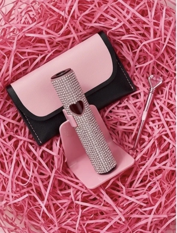 IVORY TIPS| IVPINK DIAMOND Handheld UV Light for Gel Nails with Stand, Mini Portable Cordless Nail Lamp with LCD Display, Eye-Protective Cover, Flash Curing for Glue (PINK DIMOND)