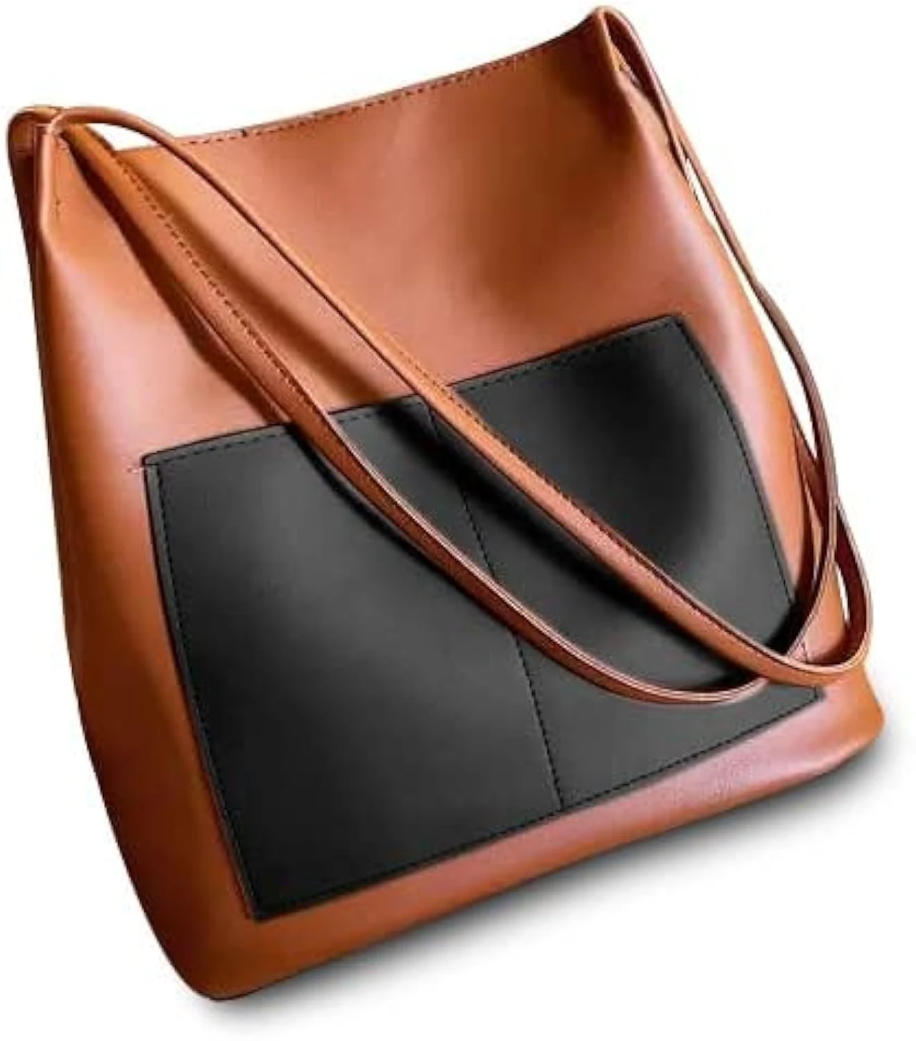 stylish women tote handbag (brown & black combination)
