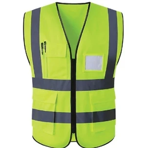 Safety Jacket, Multi-Purpose Safety Jacket With 4 Pockets, 2-inch Reflective Stripes at the Front & Back, Keep Yourself More Visible With 360 Degree Visibility