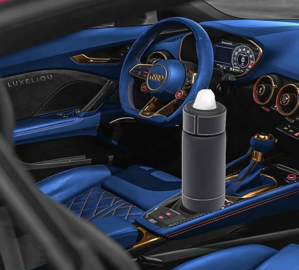 PU Leather For Car Office Home (Specially Designed To Fit In Cup Holder Of Car) Vehicle Tissue Dispenser (Black)