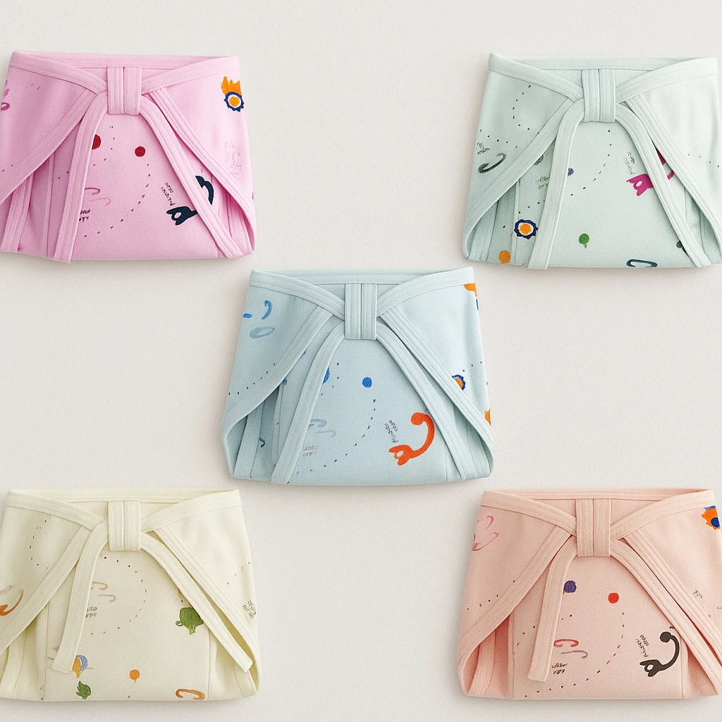 Newborn Baby Washable Langot, Reusable Cloth Diapers Nappies, Newborn Baby Cotton Cloth Nappies, Diapers washable and Reusable Cushioned Nappy, Langot Random Multicolor Pack of 5 pc.