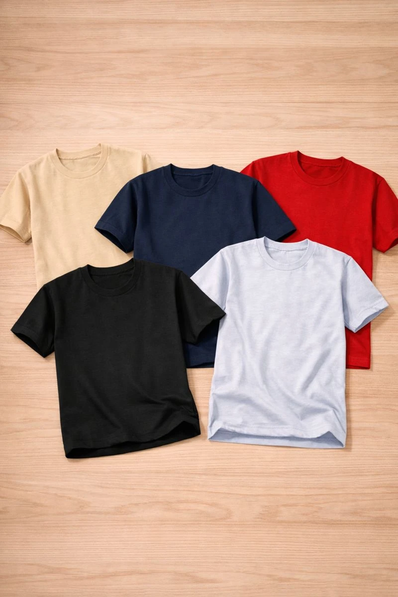 COMBO OF 5 SOLID C TSHIRTS