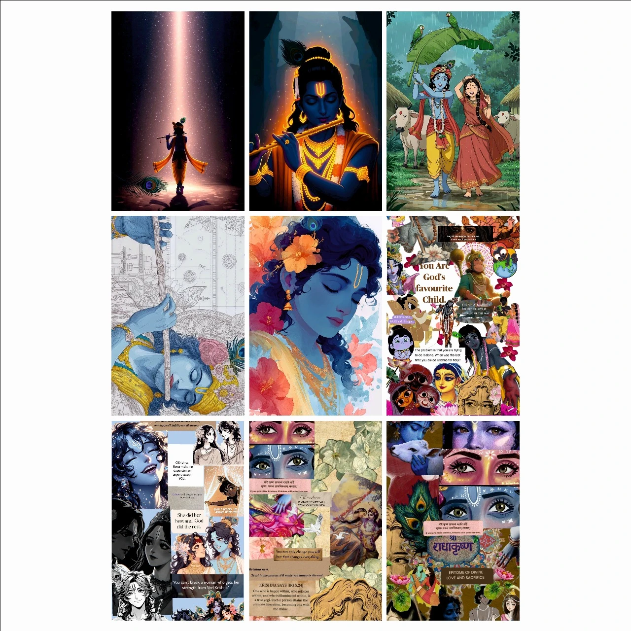 lord krishna poster for wall, door, etc.