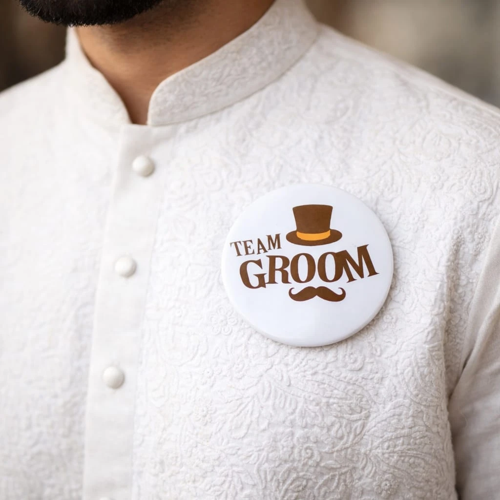 Team Groom” badge