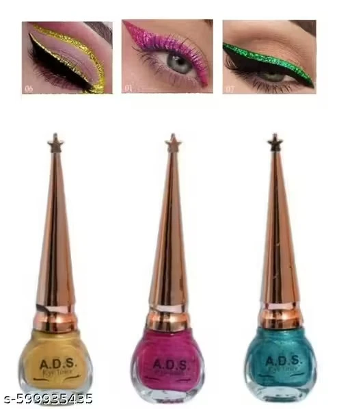 A.D.S Water proof Glitter Liquid Eyeliner Set of 3, 15 ml