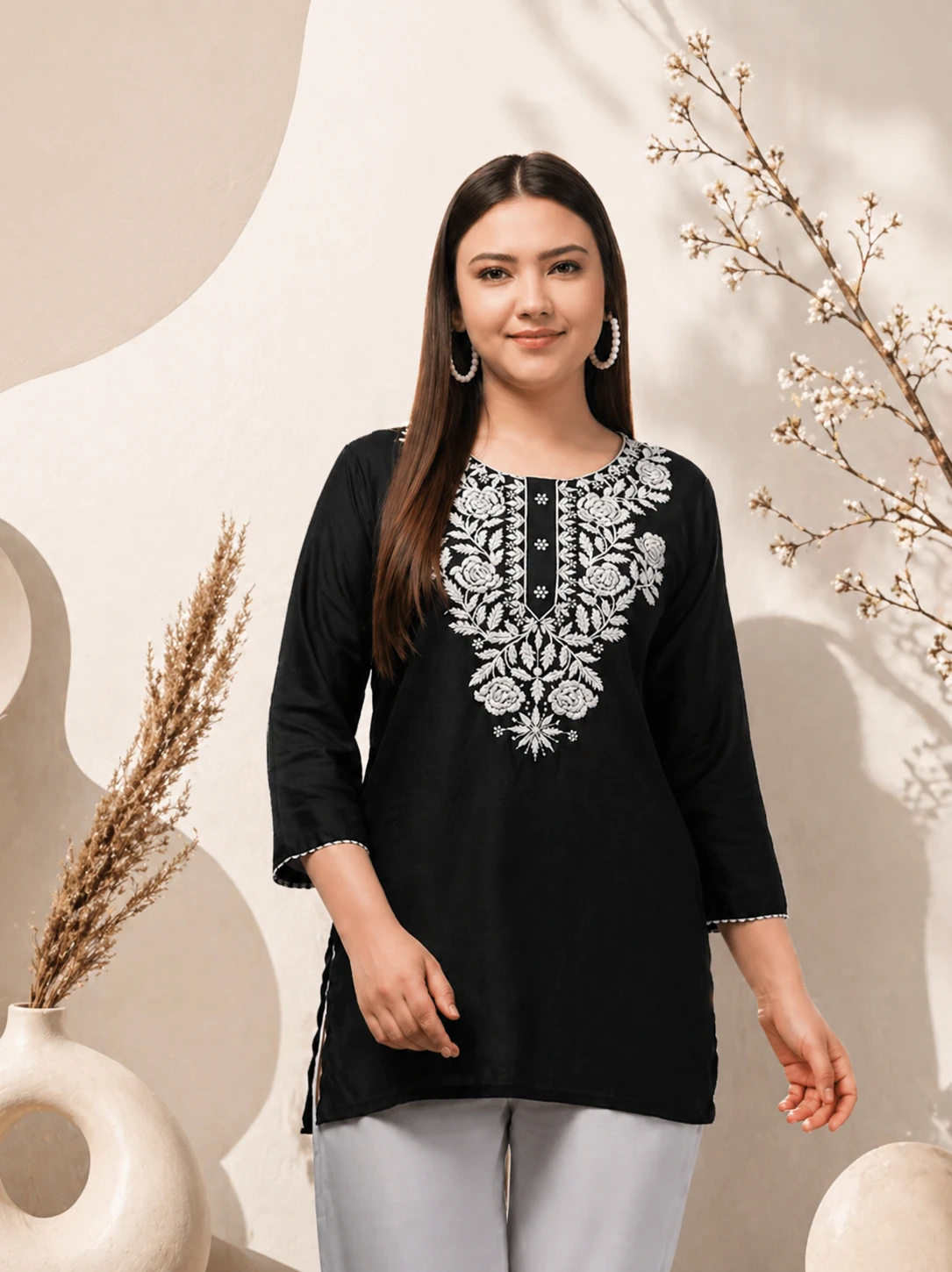 SUTEKI Summer Perfect Stylish Daily wear and Regular Fit Short Kurti for Women
