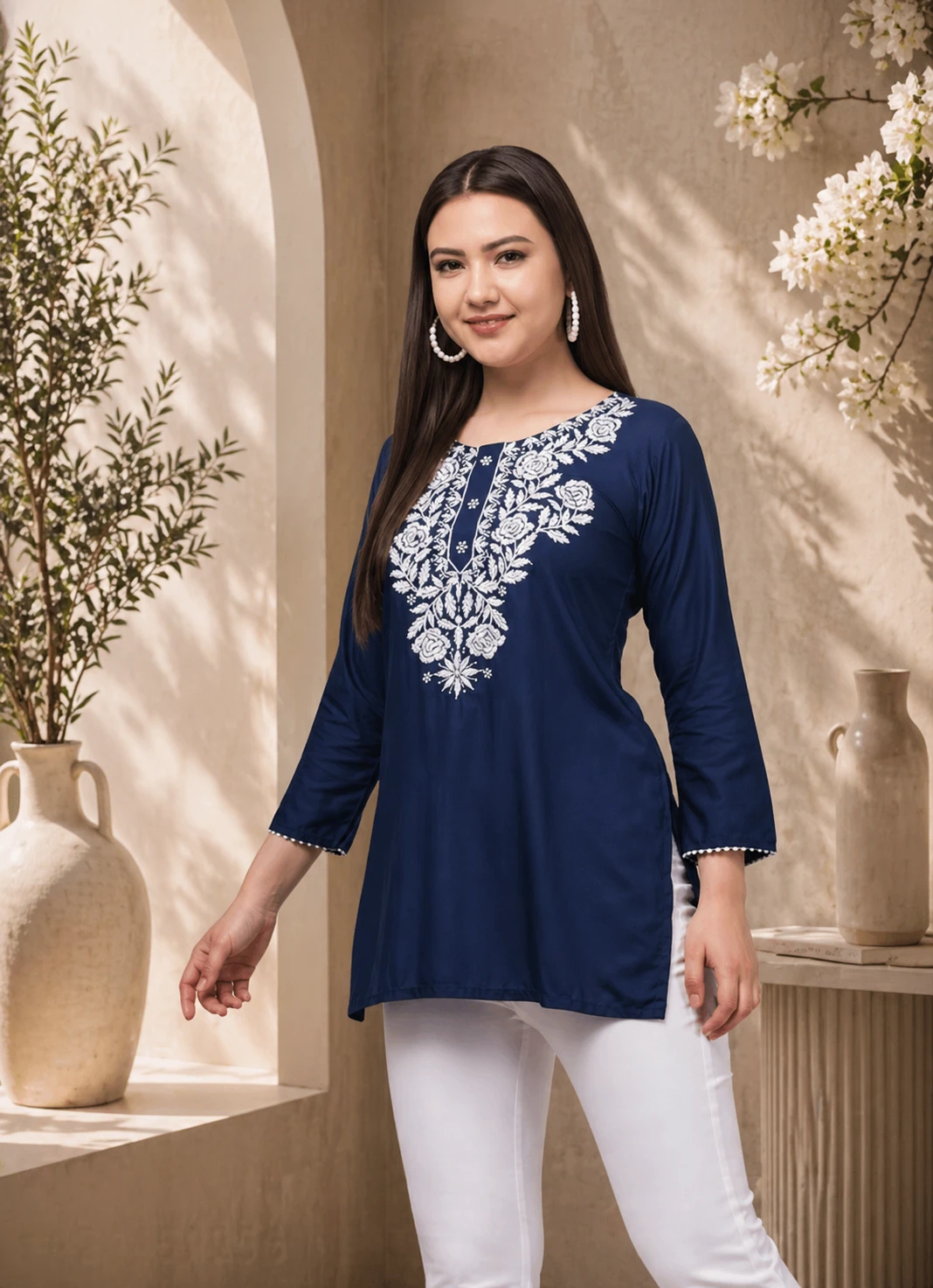 SUTEKI Stylish and Elegant Trendy Rayon Short Kurti Kurta Shirt Top for Women