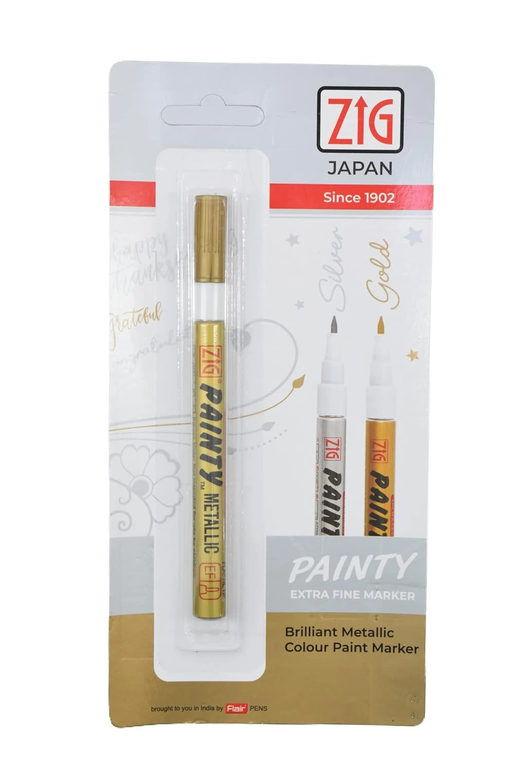 Premium Zig Painty Extra Fine Marker For For Metal, Wood, Black Paper, Plastic, Metallic, Rock Painting, Drawing, Extra Fine Point, Ideal for Artist & Students (Pack Of 1)(Color: Golden)