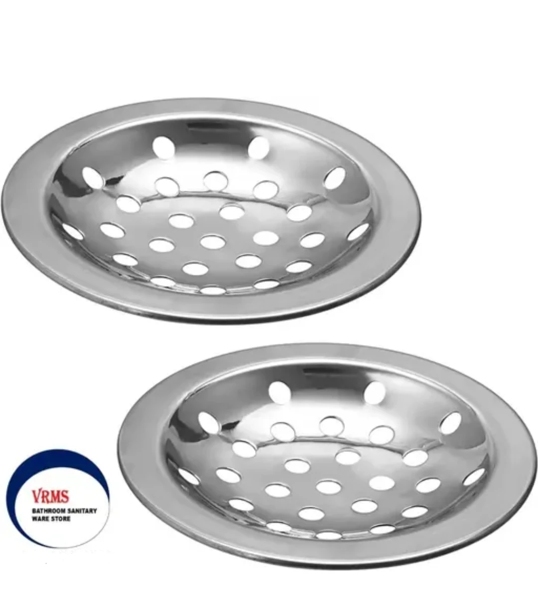 Stainless Steel 5 inch Jali/Trap Floor Drain Grating for Bathroom Floor and Kitchen Floor (Plain, Pack of 2) Premium quality