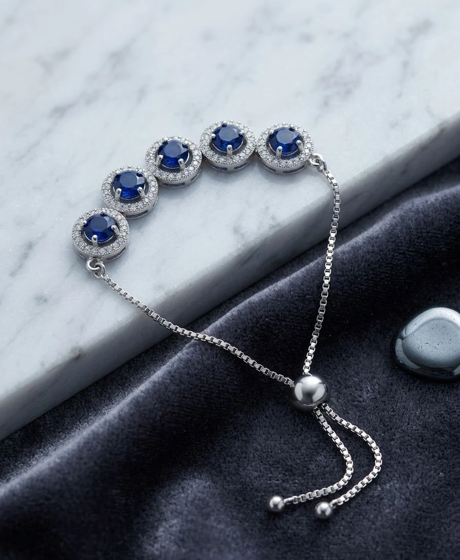 Blue circle bracelet for girls and women's.