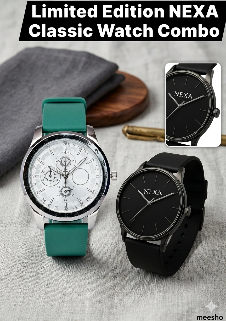 Trendy stylish comfortable Anolog watches for men and boys Pack of 2 perfect wearing for casual and party wear look