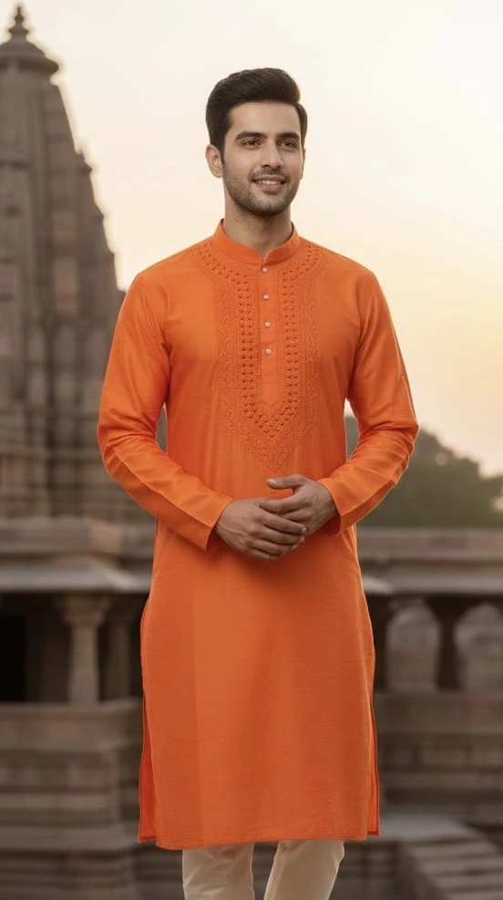 CHIKANKARI STYLE KURTA WHITH EMBROIDERED