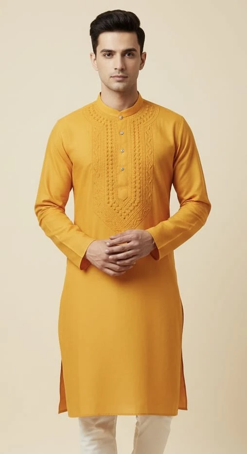 MENS CHIKANKARI KURTA ,WHITH EMBROIDERED
