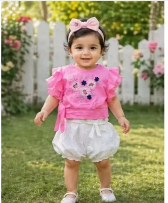 Little muffs CUTE TOP & SHORTS SET FOR BABY GIRLS / stylish and comfortable Summer out fit for Baby girls