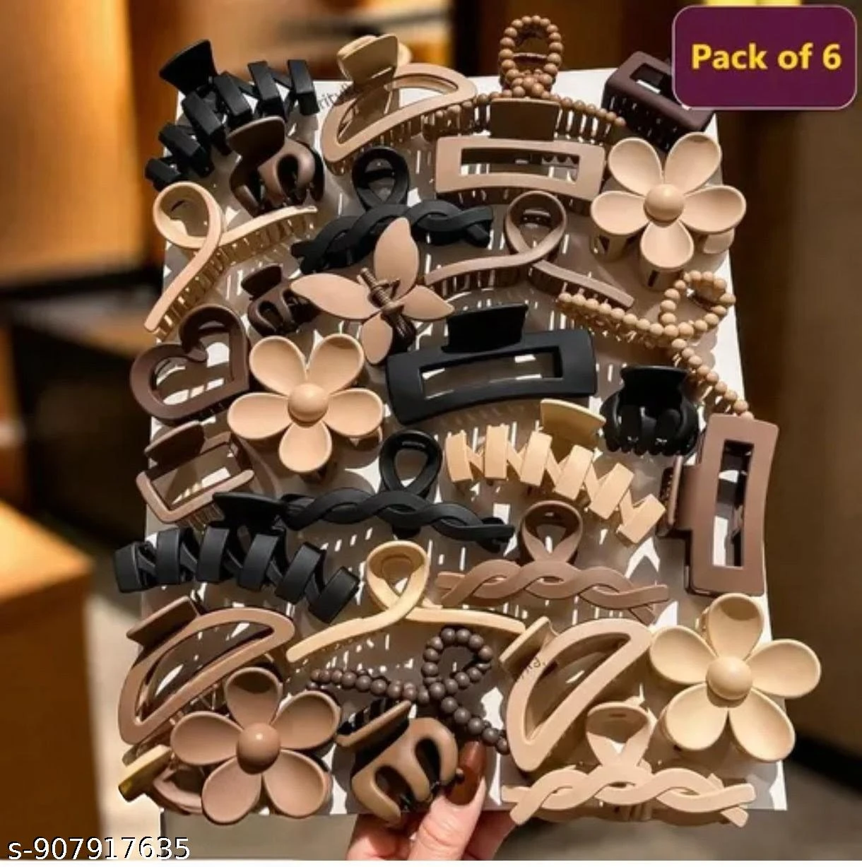 Stylish Hair Claw Clips for Women & Girls | Pack of 6 | Strong Hold Matte Hair Clutcher Set | Multicolor Designer Hair Clips for Daily Use, Office & Party