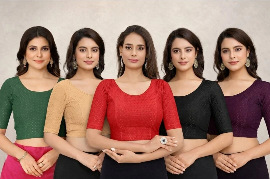 Trendy stylish comfortable party wear blouse for women's special blouse for special occasion wear PACK OF 5 BLOUSE IT'S  look like  traditional and stylish comfortable party wear blouse for women's and girls