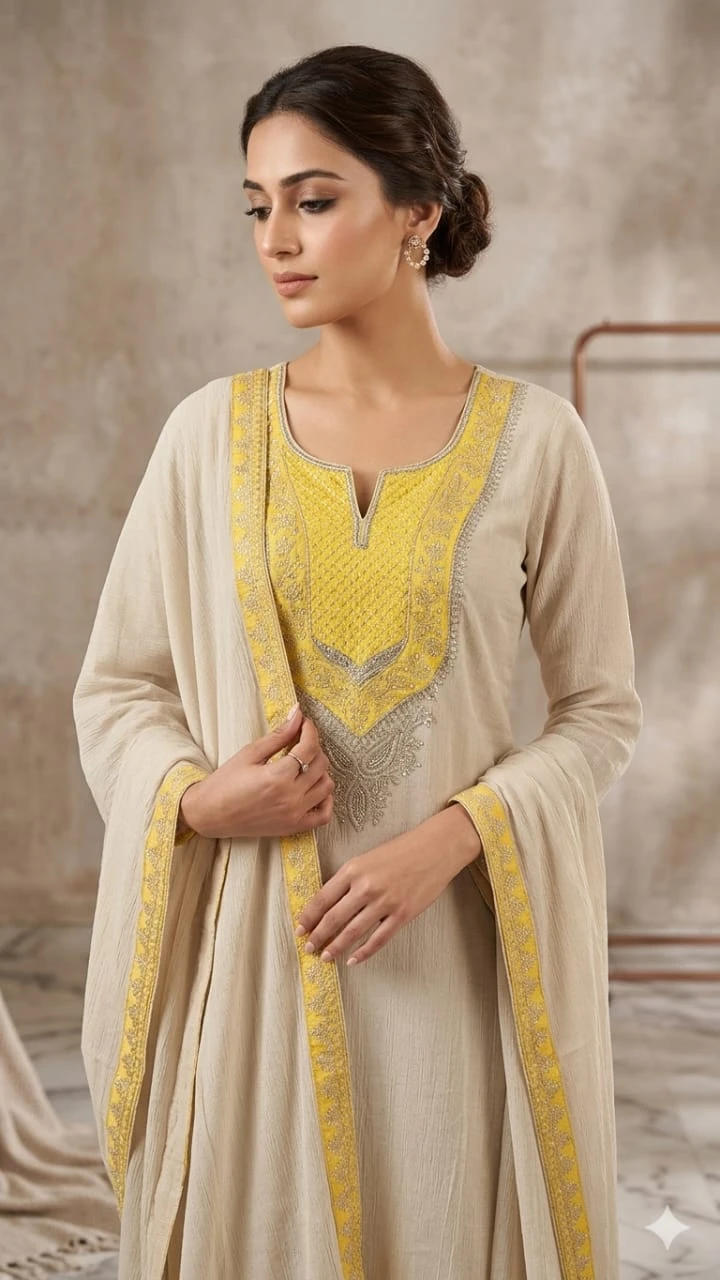 Elegant Unstitched Women Suit – Soft Cotton Ethnic Dress Material Set