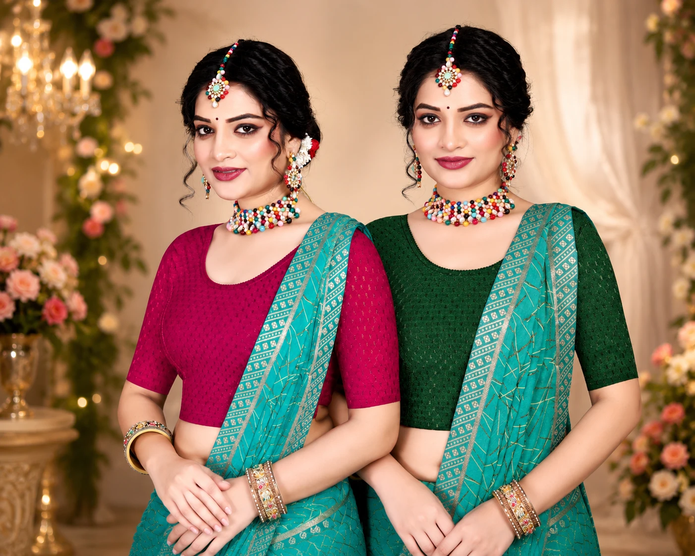 Trendy stylish comfortable party wear blouse for women's and girls, it’s pack of two blouse,  perfect for pairing with sarees and lehengas for weddings and other ethnic wear occasions