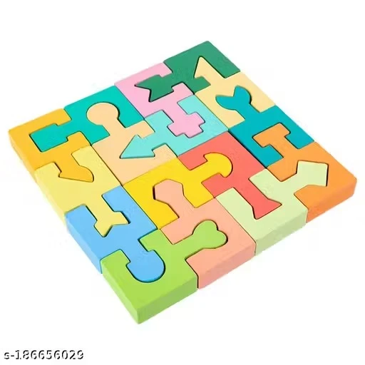 Vianz Wooden Shapes Linking Puzzle Game, Logical IQ Unique Blocks Geometric Brain Teaser Montessori Toys Jigsaw 3D Game Shape Sorter Preschool STEM Educational Learning Gift for 3 4 5 6 Year Old Toddlers Kids Boys Girls