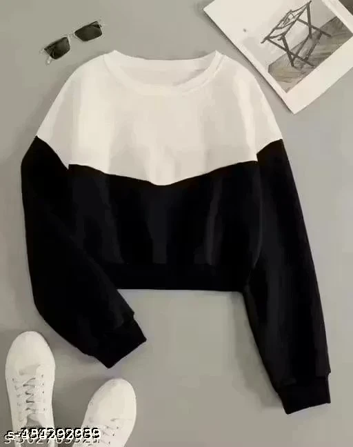 Women Full Sleeve Solid Sweatshirt