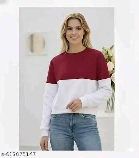Women Full Sleeve Self Design Sweatshirt