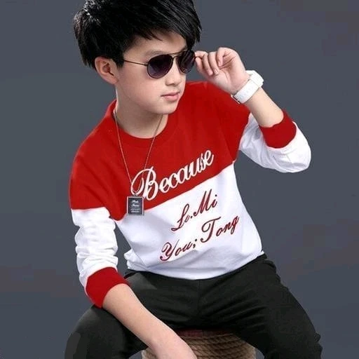 Boys' Dual-Tone Navy and White Graphic T-Shirt