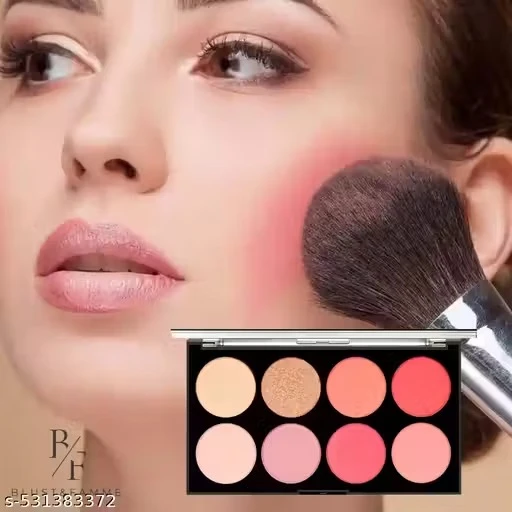 BLUST&FAMME Matte Blusher with Highlighter and Contour Palette -Filmfare 8 colorr combo palette + matte finish pack of 1