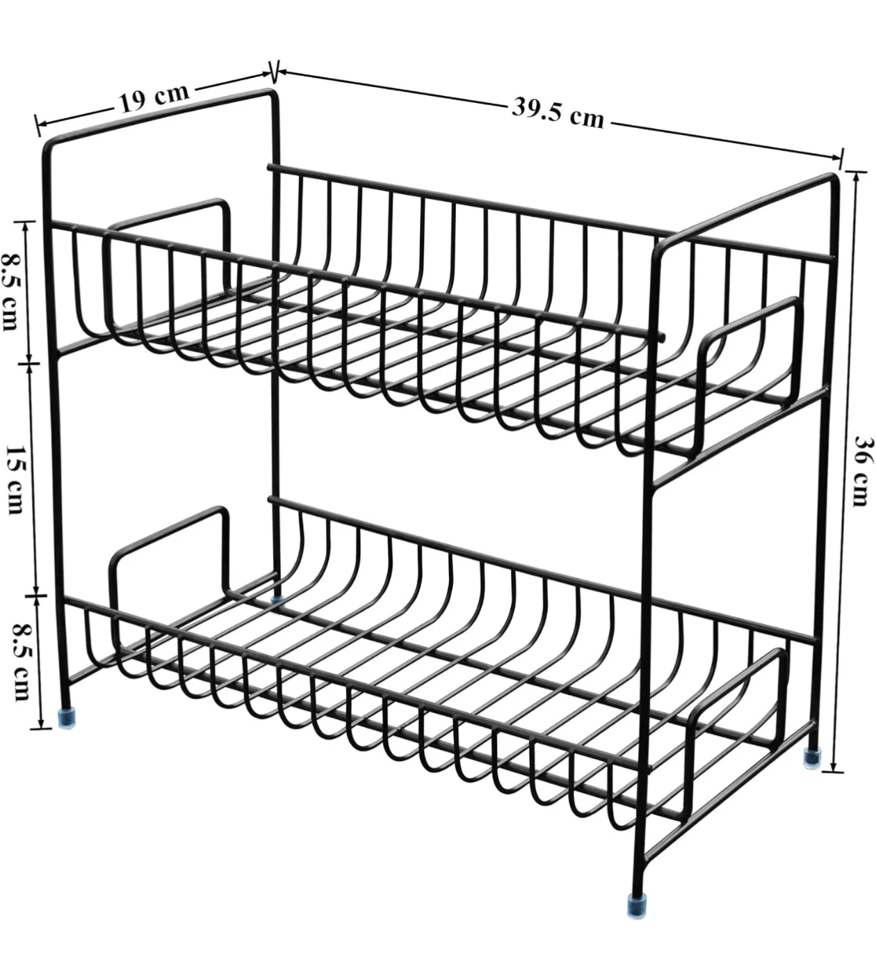 Heavy Metal 2-Tier Standing Spice Rack-,Bathroom Floor Standing-Tabletop Storage-Shelf Organizer,Kitchen Organizer,Cabinet Tray for Dresser,Multipurpose Stand,(2 Tier Standing Rack)