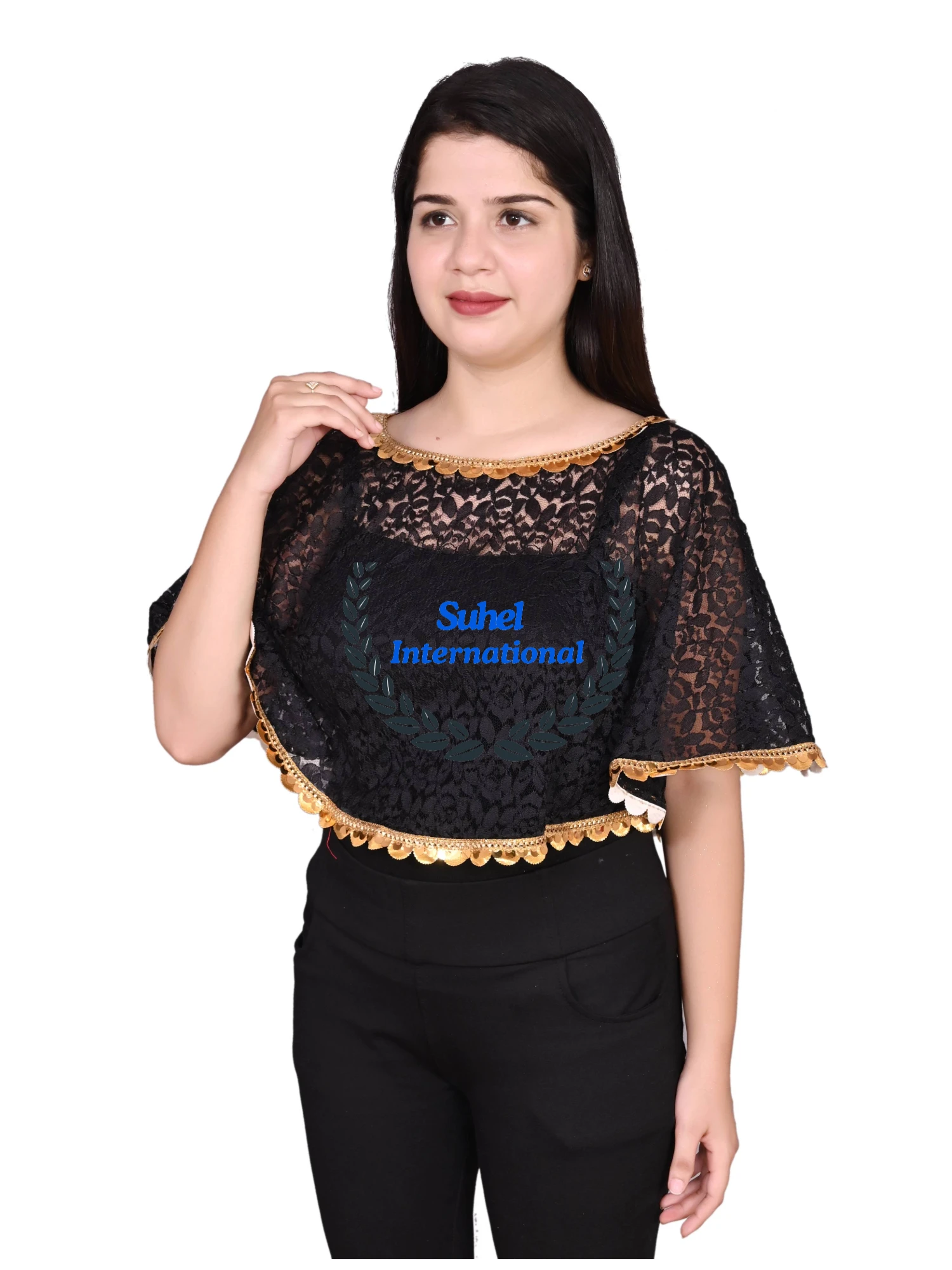 Ponchos, Capes & Shrugs Perfect Handmade Gift, Vintage & On-Trend Clothes, Unique Jewellery like, Premium Quality , Net Hand Beaded Poncho For Women Party Wear Ponchos, Cape & Shrug for Women's, Ponchos, Cape & Shrug for women's, Trendy Fabulous Women Cap