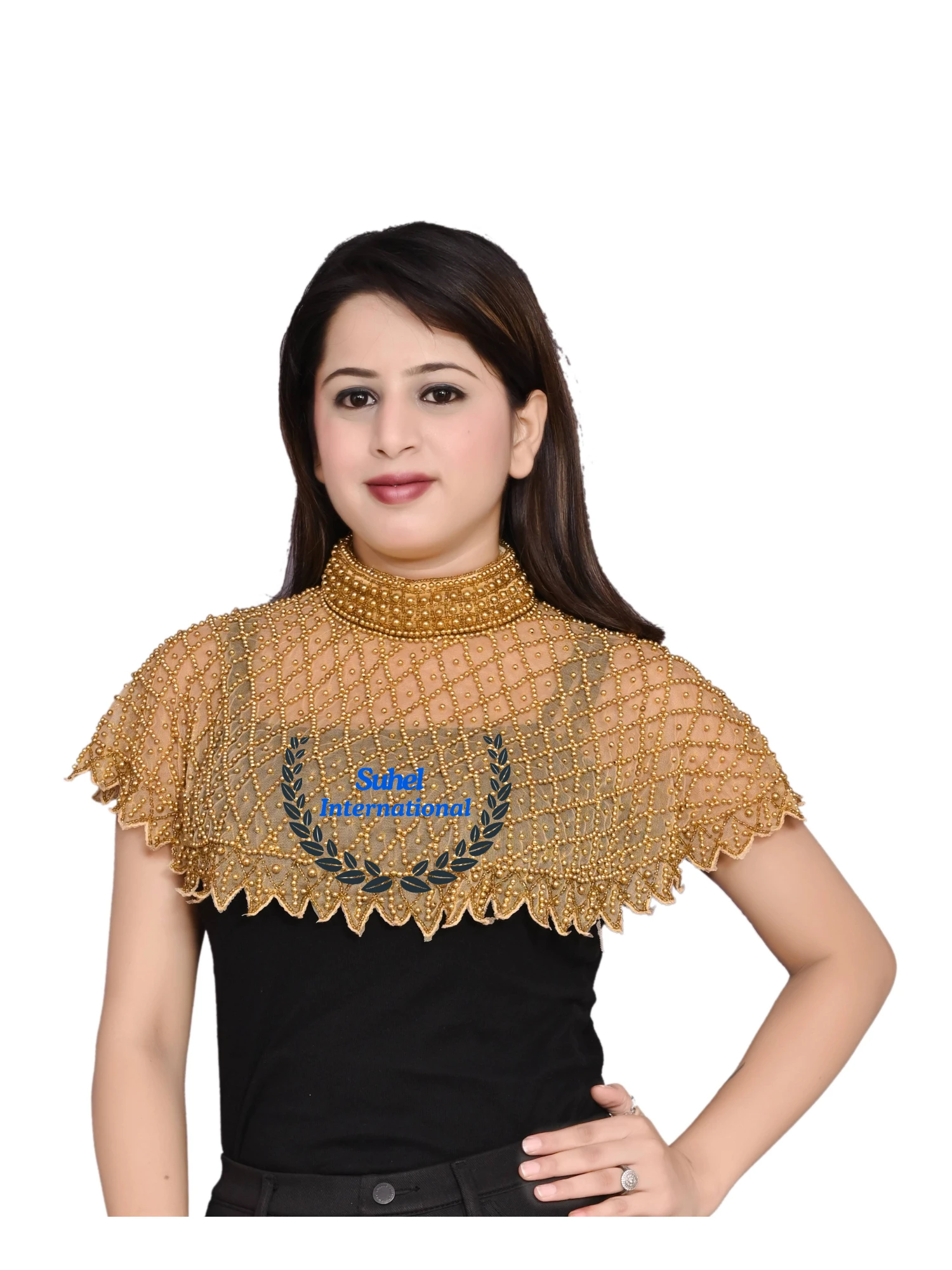 Ponchos, Capes & Shrugs Perfect Handmade Gift, Vintage & On-Trend Clothes, Unique Jewellery like, Premium Quality , Net Hand Beaded Poncho For Women Party Wear Ponchos, Cape & Shrug for Women's, Ponchos, Cape & Shrug for women's, Trendy Fabulous Women Cap