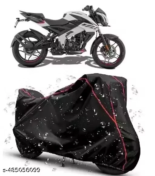 Waterproof Bike Cover for Bajaj Pulser NS 200 -(Black,Piping