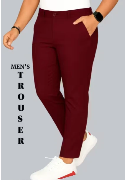 Men's slim-fit,Aankle-length, Stretchable formal or casual Trousers.