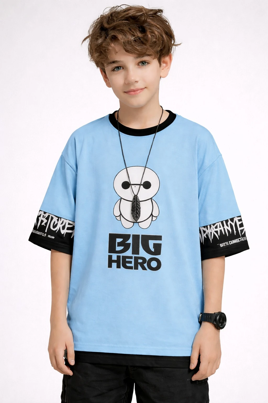 Kids Boys & Girls Three-Quarter Sleeves Printed Loose Fit T-Shirt – Cotton Blend | Trendy & Comfortable Casual Wear