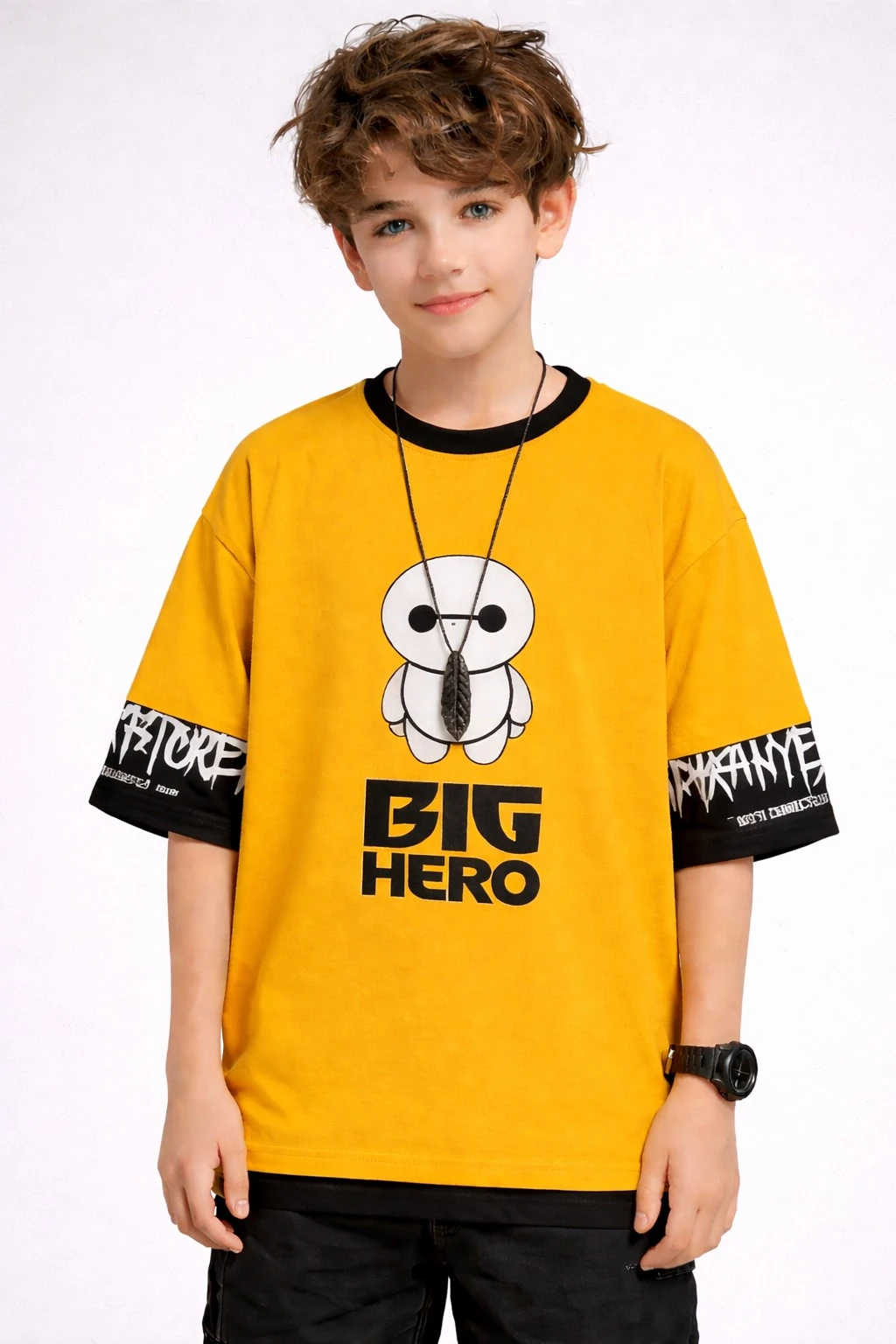 Kids Boys & Girls Three-Quarter Sleeves Printed Loose Fit T-Shirt – Cotton Blend | Trendy & Comfortable Casual Wear