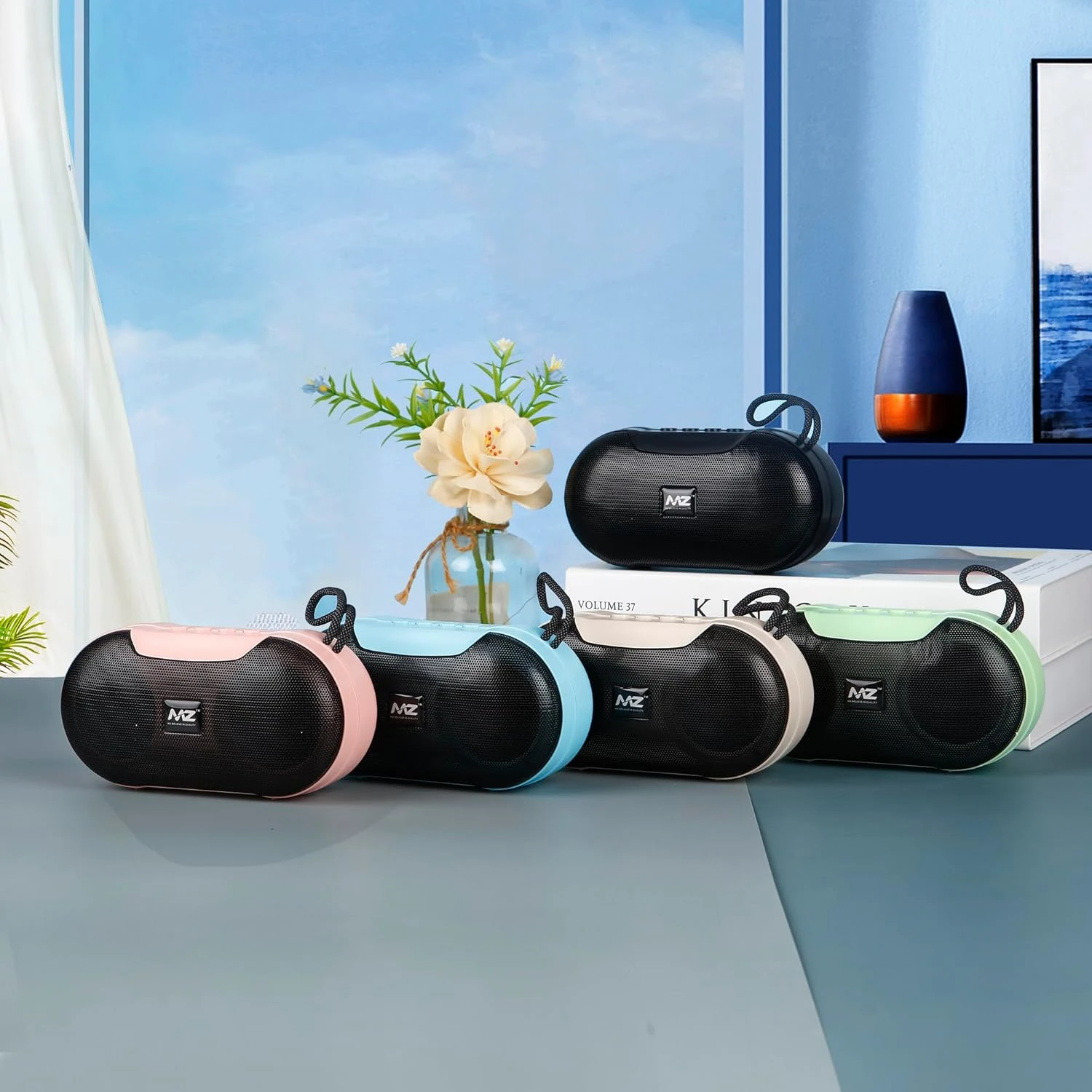 B INIK Portable Bluetooth 5.0 Wireless Speaker, Powerful Sound, up to 8h Playtime, with Carry Strap, RANDOM COLOR