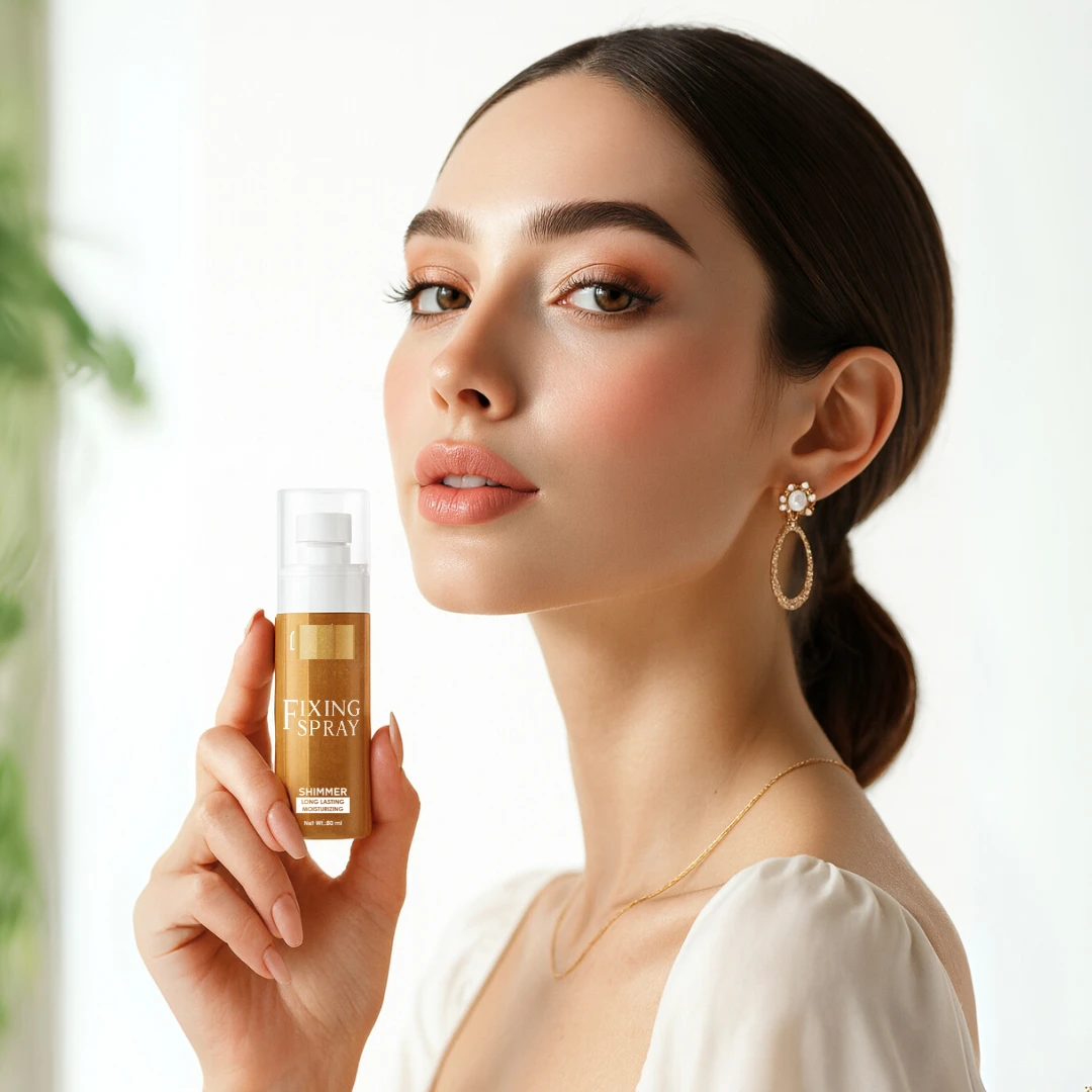 B INIK Makeup Setting Spray with Shimmer Finish, 80ml, Dewy Luminous Radiant, Long-lasting Hold, All Skin Types