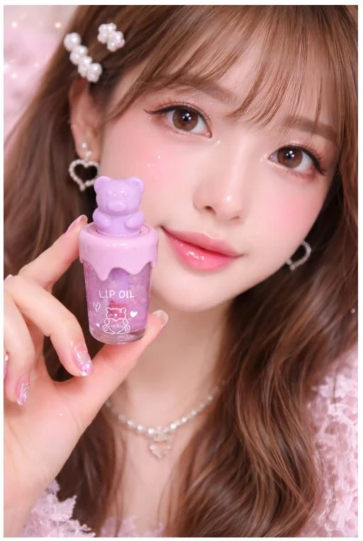 B INIK Teddy Lip Gloss, Colour-Changing Formula, Glossy Finish, 2.5g