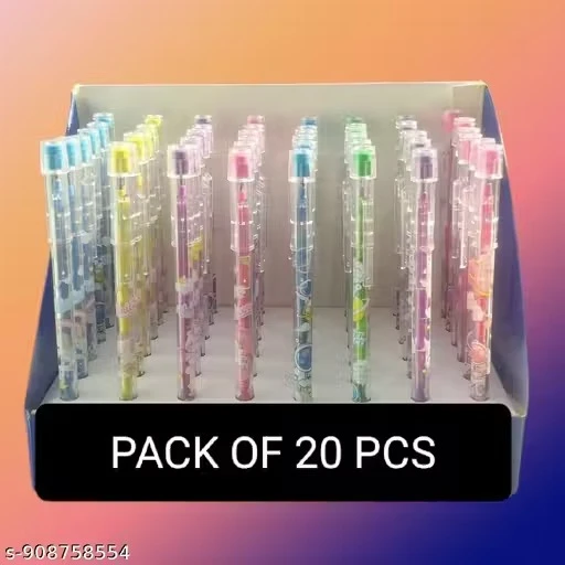 L.T 20 Pcs Stacking Non Sharpening Pencil For Kids Party Return Gifts-Multicolor (Pack Of 20)