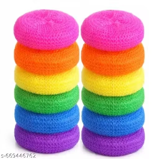Tamsa Prime Plastic Juna Pack of 12 | Heavy Duty Bartan Safai Dish Cleaning Scrubber