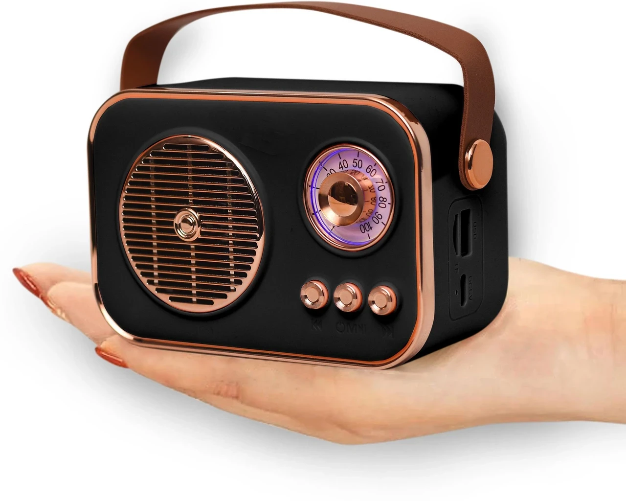 Aesthetic Vintage Wireless Speaker – Mid-Centuryy Modern Inspired Portable Bluetooth Speaker for Desk and Bedside