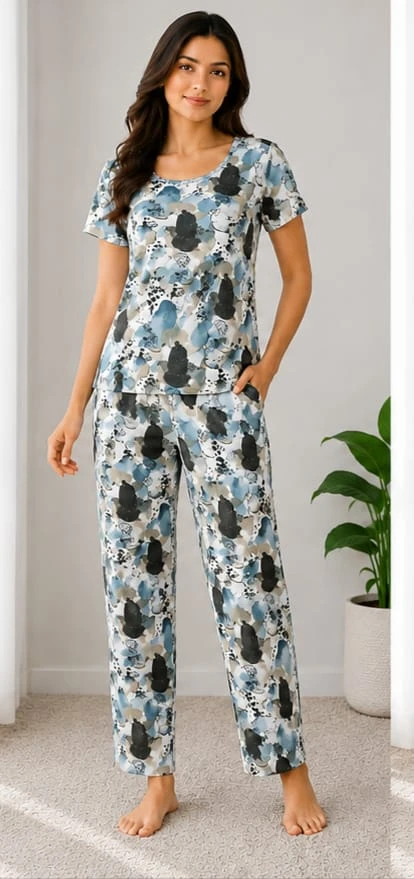 Womfit Women Printed Night Suit co- ord set