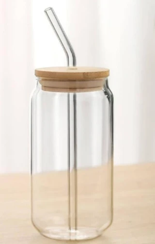 Dimon Cococola Can,Drinking Glass Travel Sipper Tea,Coffee,Juice,Milk Cup with Straw Glass Tumbler (540 ml)