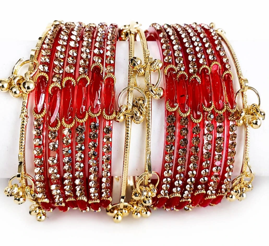 Premium Multicolor Stone Bangles Set for Women