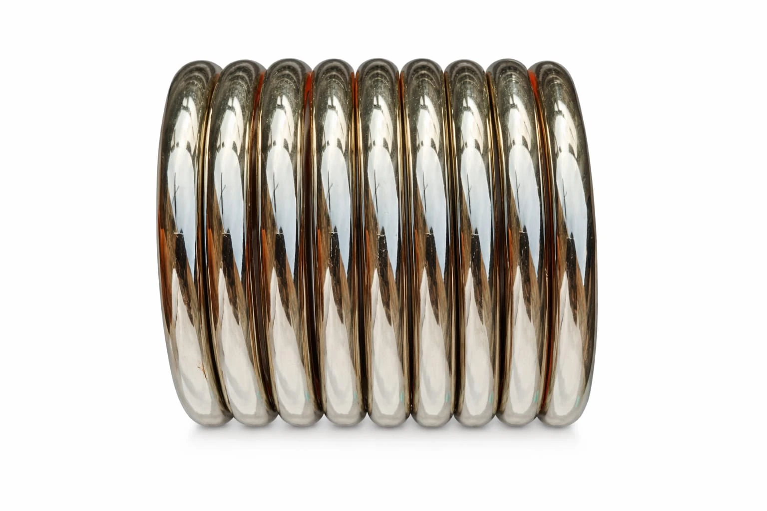 Premium Silver Finish Plain Bangles Set for Women