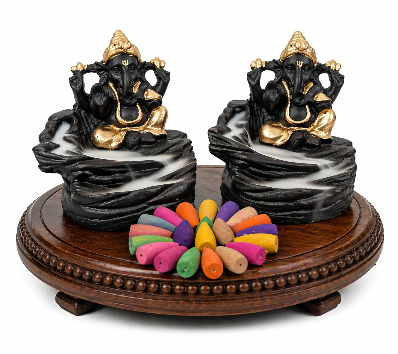 Set of 2 Lord Ganesha Backflow Incense Holders